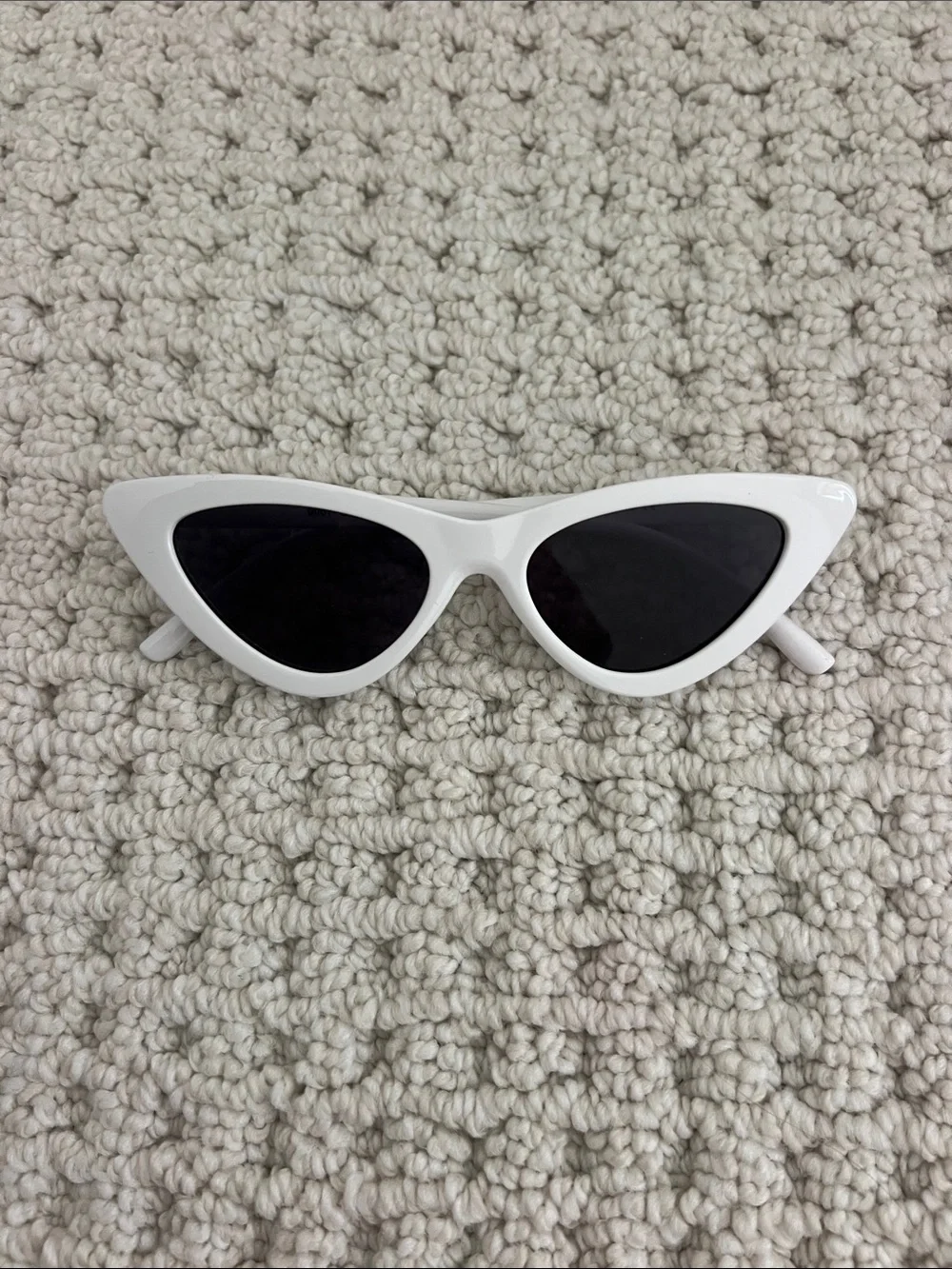 White Cat Eye Sunglasses with Black Lenses - Women Accessories
